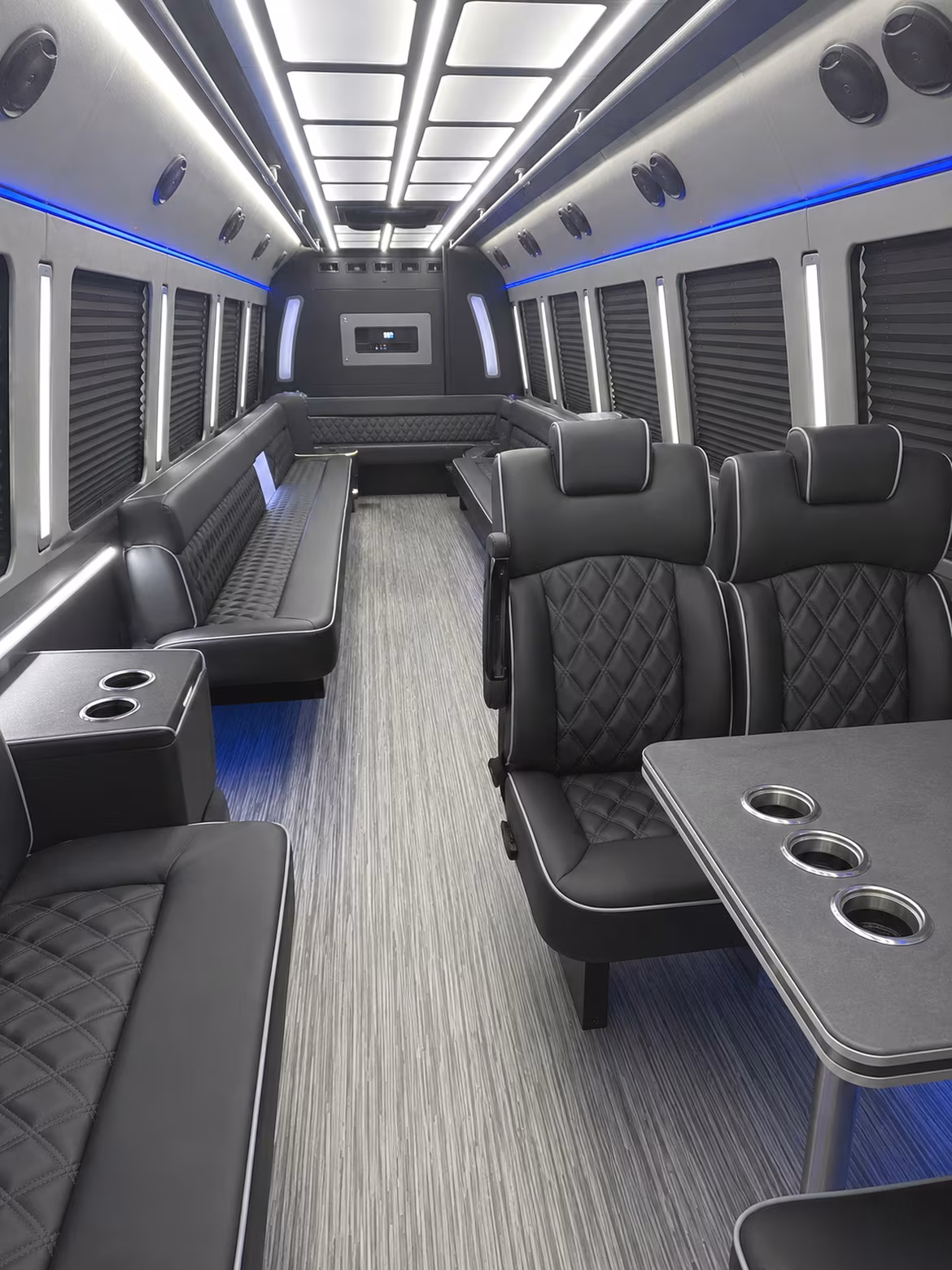 little rock 25 passenger party bus inside